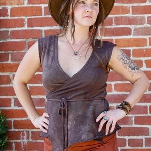 calico alchemy organics half moon wrap top